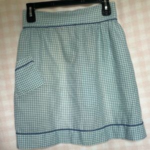 Vintage blue gingham apron